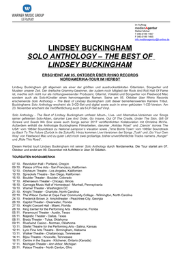 Lindsey Buckingham Solo Anthology – the Best of Lindsey Buckingham