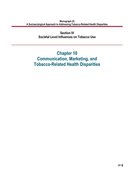 Communication, Marketing, and Tobacco-Related Health Disparities