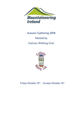 Autumn Gathering 2018 Hosted by Galway Walking Club