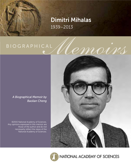 Dimitri Mihalas 1939–2013