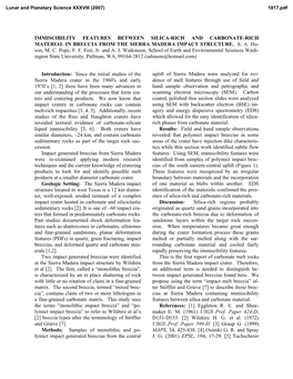 Immiscibility Features Between Silica-Rich and Carbonate-Rich Material in Breccia from the Sierra Madera Impact Structure