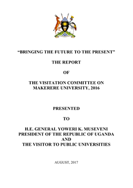 The Report of the Visitation Committee on Makerere