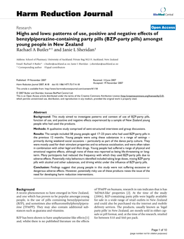 Harm Reduction Journal Biomed Central