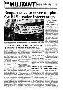 Reagan Tries to Cover up Plan for El Salvador Intervention