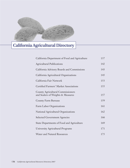 California Ag Resource Directory Contact Information