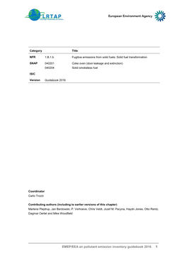EMEP/EEA Air Pollutant Emission Inventory Guidebook 2016 1