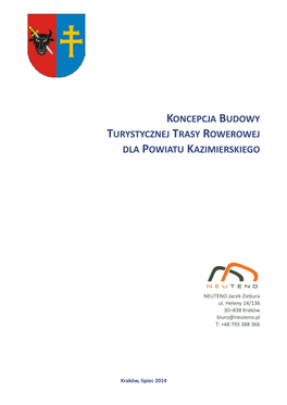 Koncepcja Budowy Turystycznej Trasy Rowerowej Dla Powiatu Kazimierskiego