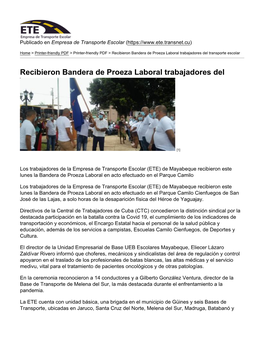 Recibieron Bandera De Proeza Laboral Trabajadores Del Transporte Escolar