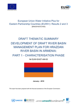 Draft Thematic Summary Development of Draft River Basin Management Plan for Hrazdan River Basin in Armenia: Part 1 - Characterisation Phase № Euwi-East-Am-05