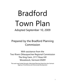 Bradford Town Plan Adopted September 10, 2009