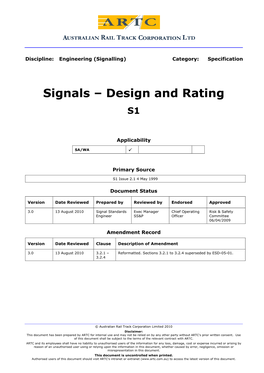 Signals – Design and Rating S1