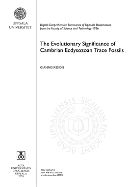 The Evolutionary Significance of Cambrian Ecdysozoan Trace Fossils