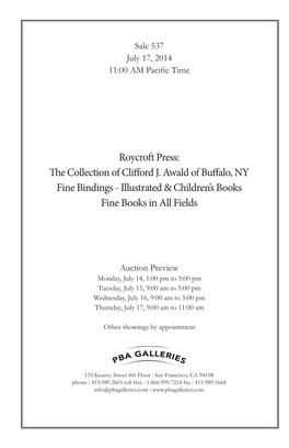 Roycroft Press: the Collection of Clifford J