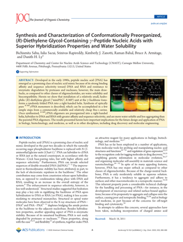 (R)-Diethylene Glycol-Containing Γ-Peptide Nucleic Acids With