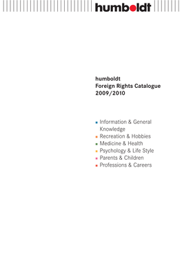 Humboldt Foreign Rights Catalogue 2009/2010