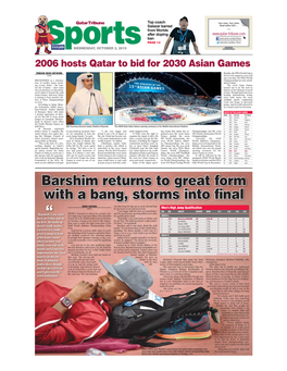 Barshim Returns to Great Form with a Bang, Storms Into Final