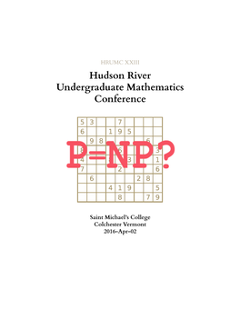 Hudson River Undergraduate Mathematics Conference