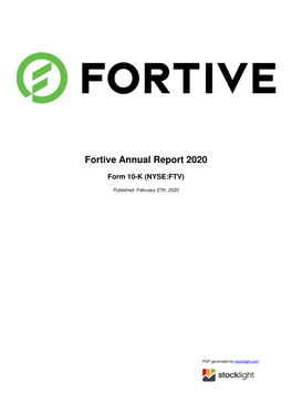 Fortive Annual Report 2020