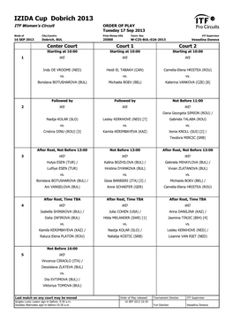 ITF Tournament Planner