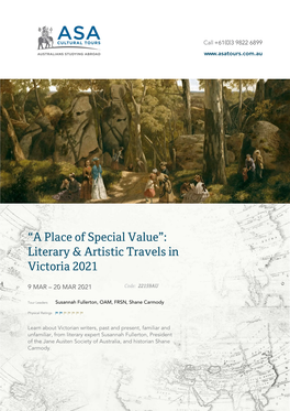 “A Place of Special Value”: Literary & Artistic Travels in Victoria 2021