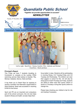 Quandialla Public School Swimming Team – Lachlan PSSA Swimming Carnival