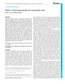 Motion: Enhancing Signals and Concealing Cues Eunice J