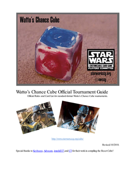 Watto's Chance Cube Official Tournament Guide