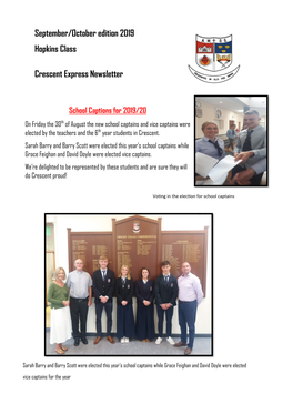 September/October Edition 2019 Hopkins Class