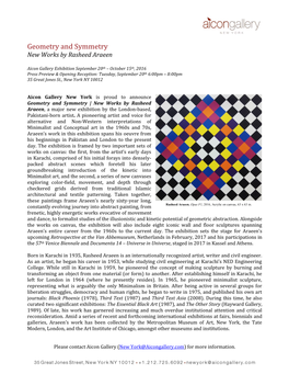 Geometry and Symmetry New Works by Rasheed Araeen