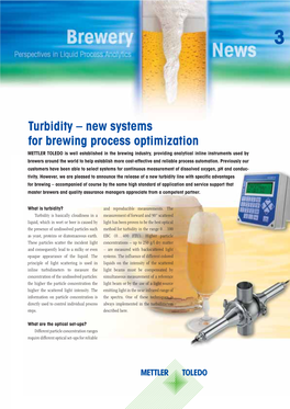 Turbidity – New Systems for Brewing Process Optimization