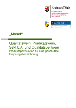 „Mosel“ Qualitätswein, Prädikatswein, Sekt Ba Und Qualitätsperlwein