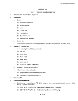 Po 121 – Perform Basic Ropework 1