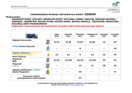 Harmonogram Odbioru Odpadów Komunalnych W Gminie Szadek W Okresie Od Lipca Do Grudnia 2021R