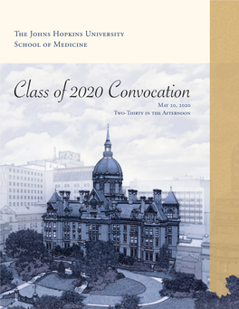 Class of 2020 Convocation May 20, 2020 Two-Thirty in the Afternoon