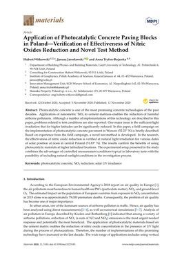 Application of Photocatalytic Concrete Paving Blocks in Poland—Verification of Effectiveness of Nitric Oxides Reduction and No