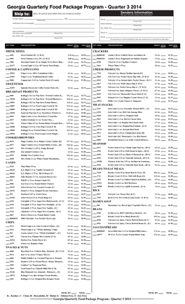 Georgia Quarterly Food Package Program - Quarter 3 2014