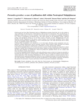 A Case of Pollination Shift Within Neotropical Malpighiaceae
