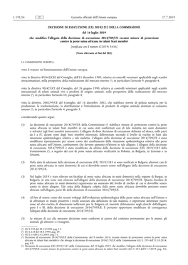 Decisione Di Esecuzione (Ue) 2019/ 1212 Della Commissione