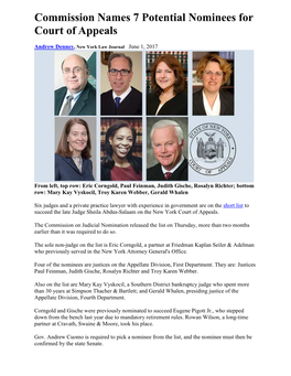 Commission Nominees to Court of Appeals