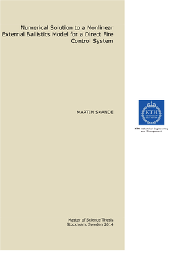 Numerical Solution to a Nonlinear External Ballistics Model for a Direct Fire Control System