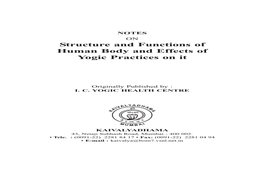 Structure and Functions of Human Body and Effects of Yogic Practices on It