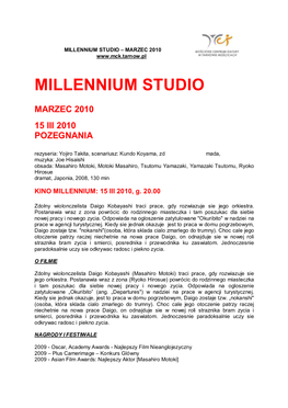 Millennium Studio – Marzec 2010