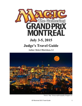 GP Montreal 2015 Travel Guide 1 Contents 1