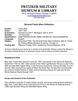 General Frank Allen Collection