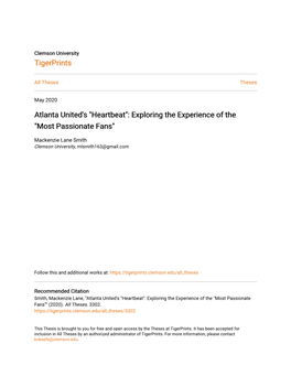 Atlanta United's "Heartbeat": Exploring the Experience of the "Most Passionate Fans"