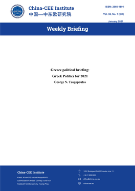 Greece Political Briefing: Greek Politics for 2021 George N