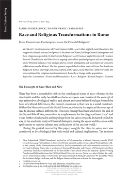 Race and Religious Transformations in Rome