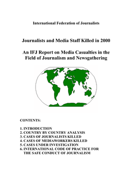 Journalists and Media Staff Killed 2000