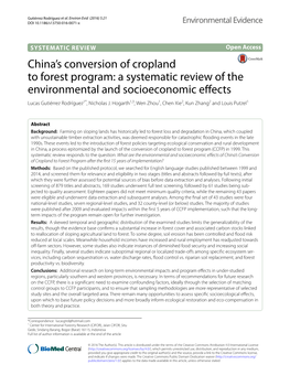 China's Conversion of Cropland to Forest Program