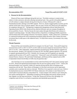 Honeywell (HON) Analyst: Gabriel Parras Spring 2016